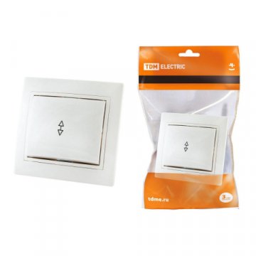 Выключатель одноклавишный на 2 направления TDM Electric Таймыр 10А 250V белый SQ1814-0007