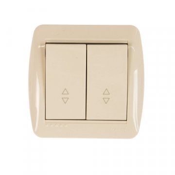 Выключатель проходной двойной Lezard Demet кремовый 711-0300-106
