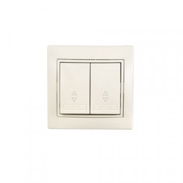 Выключатель проходной двойной Lezard Mira кремовый со вставкой 701-0303-106