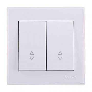 Выключатель проходной двойной Lezard Rain белый 703-0202-106