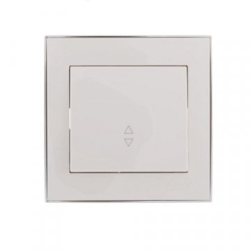 Выключатель проходной Lezard Rain белый с бок. вставкой хром 703-0225-105