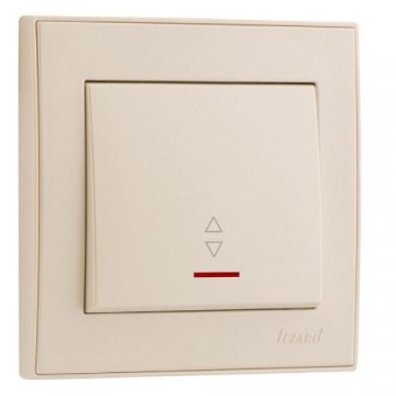 Выключатель проходной с подсветкой Lezard Rain белый жемчуг 703-3030-114