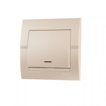 Выключатель с подсветкой Lezard Deriy белый жемчуг 702-3030-111