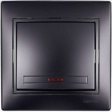Выключатель с подсветкой Lezard Mira черный со вставкой 701-4242-100