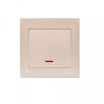 Выключатель с подсветкой Lezard Rain кремовый 703-0303-111