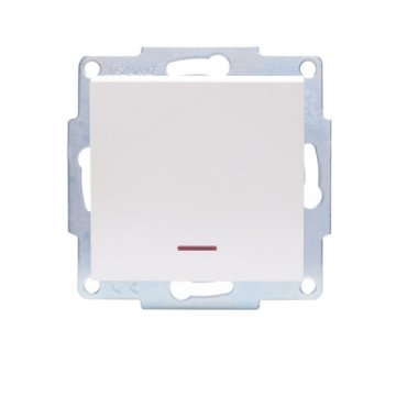 Выключатель с подсветкой Lezard Vesna белый жемчуг 742-3088-111