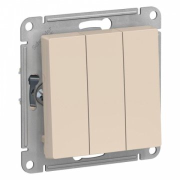 Выключатель трехклавишный Schneider Electric AtlasDesign 10A 250V бежевый ATN000231