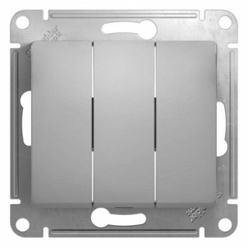 Выключатель трехклавишный Schneider Electric Glossa 10A 250V алюминий GSL000331