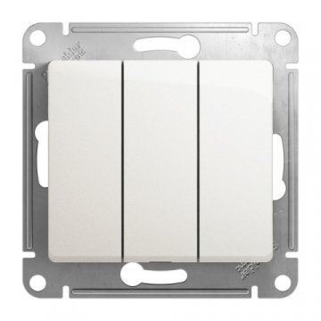 Выключатель трехклавишный Schneider Electric Glossa 10A 250V перламутр GSL000631