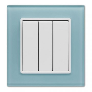 Выключатель трехклавишный Vesta-Electric Exclusive Blue голубой FVK050107SIN