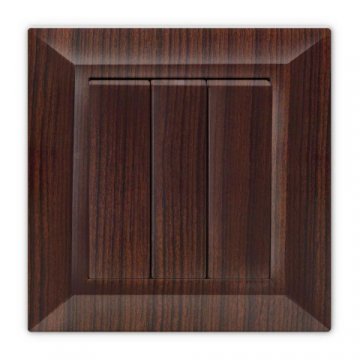 Выключатель трехклавишный Vesta-Electric Roma Mebel коричневый FVK010301FRN