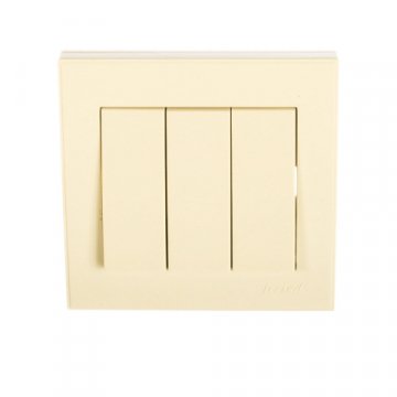 Выключатель тройной Lezard Rain кремовый 703-0303-109