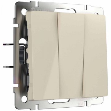 Выключатель Werkel трехклавишный слоновая кость W1130003 4690389155666