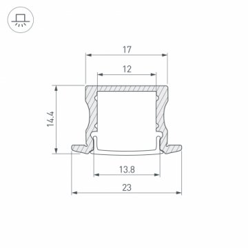 Встраиваемый профиль ARH-LINE-2315-F-2000 ANOD GOLD 039991