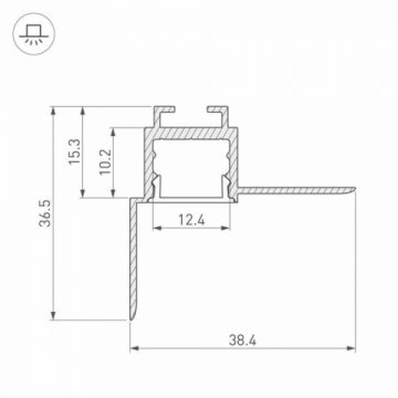 Встраиваемый профиль Arlight ARH-Ceil-S16-Fantom-Edge-2000 Anod 034979