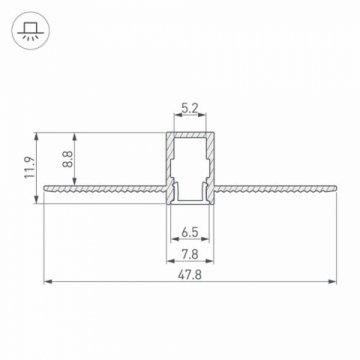 Встраиваемый профиль Arlight SL-Linia8-Fantom-2000 Anod 034986