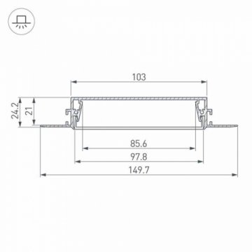Встраиваемый профиль Arlight SL-Linia97-Fantom-2000 Anod 034987