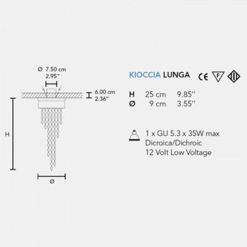 Встраиваемый светильник Masiero Kioccia Lunga Cromo TR Asfour