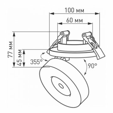 Встраиваемый светодиодный спот Arlight LGD-Mona-Built-R100-12W Warm3000 025450