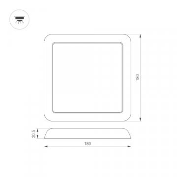 Встраиваемый светодиодный светильник Arlight CL-Fiokk-S180x180-12W Day4000-Mix 034470