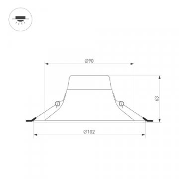 Встраиваемый светодиодный светильник Arlight MS-Blizzard-Built-R102-8W Day4000 035599
