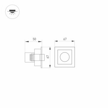 Встраиваемый светодиодный светильник Arlight MS-Orient-Built-Turn-TC-S67x67-3W Day4000 037205