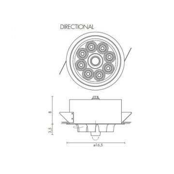 Встраиваемый светодиодный светильник B.lux Vanlux Aktis Directional
