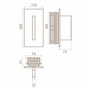 Встраиваемый светодиодный светильник Side Quadrat D2021