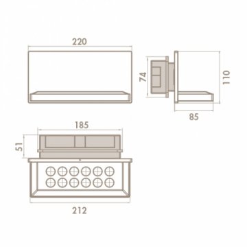 Встраиваемый светодиодный светильник Side Quadrat D2030