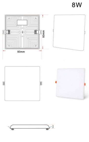 Встраиваемый светодиодный светильник Zortes CLOUD ZRS.57794.8