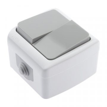 Выключатель двухклавишный ЭРА Intro Atlantic 10AX 250V 5-104-03 Б0050943