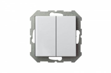 Выключатель двухклавишный Liregus Epsilon белый 28-0072