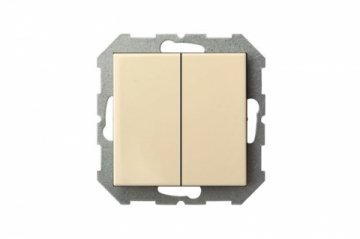 Выключатель двухклавишный Liregus Epsilon бежевый 28-0572