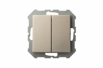 Выключатель двухклавишный Liregus Epsilon шампань 28-301