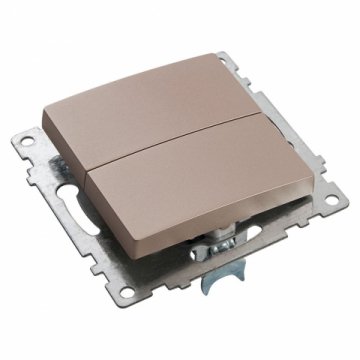 Выключатель двухклавишный Stekker Катрин шампань GLS10-7104-02 39592