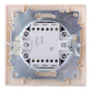 Выключатель двухклавишный TDM Electric Лама 10А 250V с подсветкой сосна SQ1815-0302