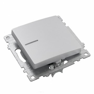 Выключатель одноклавишный Stekker Катрин с подсветкой серебро GLS10-7101-03 39577