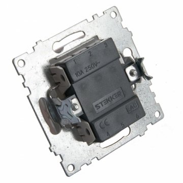 Выключатель одноклавишный Stekker Катрин шампань GLS10-7103-02 39589