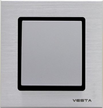 Выключатель одноклавишный Vesta-Electric Exclusive Silver Metallic серебро FVK050305SER