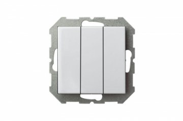 Выключатель трехклавишный Liregus Epsilon белый 28-004