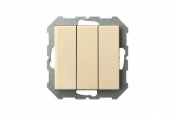 Выключатель трехклавишный Liregus Epsilon бежевый 28-054