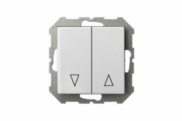 Выключатель жалюзи двухклавишный Liregus Epsilon белый 28-012