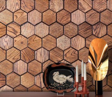 Деревянные стеновые панели Crownwood WP3D15050 Соты фаска