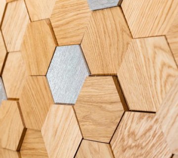 Деревянные стеновые панели Crownwood WP3D15R020 Соты 3Д