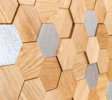 Деревянные стеновые панели Crownwood WP3D15R020 Соты 3Д