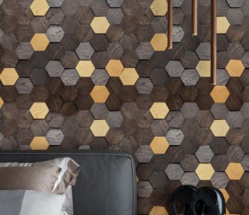 Деревянные стеновые панели Crownwood WP3D15R061 Соты спил