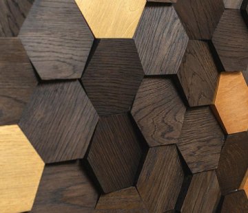 Деревянные стеновые панели Crownwood WP3D15R061 Соты спил