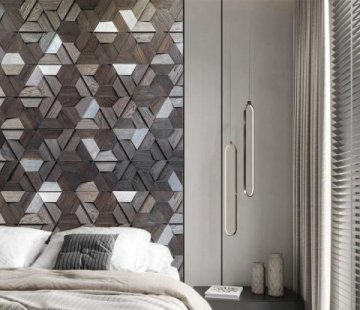 Деревянная мозаика для стен Crownwood Магна Эбен WP3D18R020