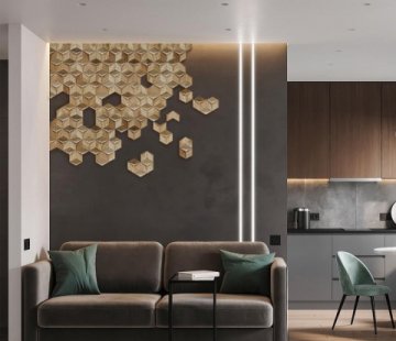 Деревянная мозаика для стен Crownwood Мерси WP3D19021