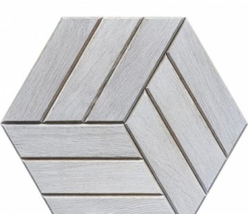 Деревянная мозаика для стен Crownwood Куба Белый WP3D22030